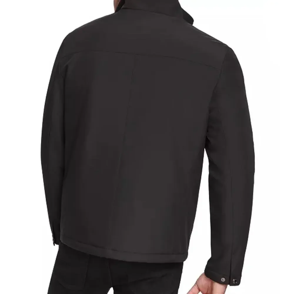 CALVIN KLEIN Men's Black Mid weight Hooded Casual Rain Jacket size Large